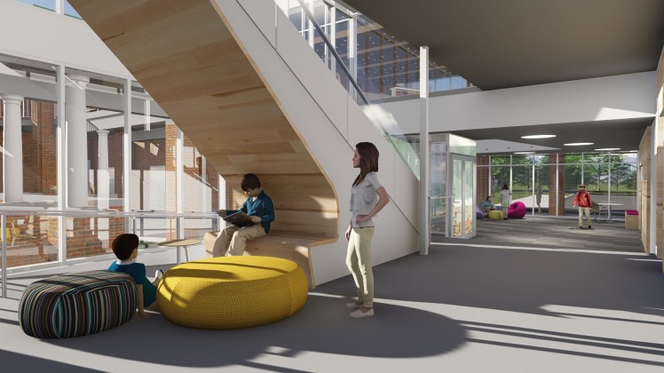 Rendering of Middle School Hallway