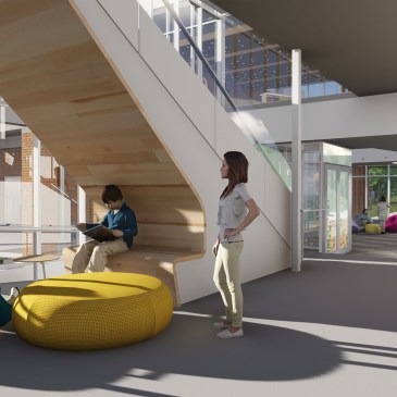 Rendering of Middle School Hallway