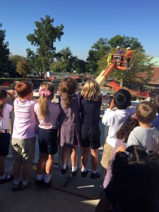 Students Watching Construction